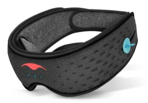Sleep Mask with Bluetooth – Make Your Nighttime Routine More Relaxing High-tech black fabric headband with built-in sleep tracking and audio features